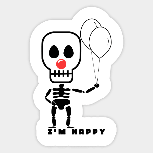 Happy Skull Clown Sticker by wawakt